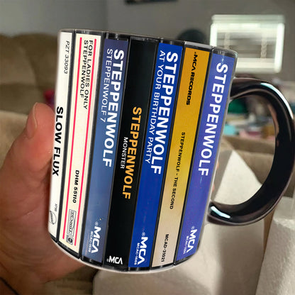 Steppenwolf Albums Cassette Collection Retro Accent Edge-to-Edge Printed Mug
