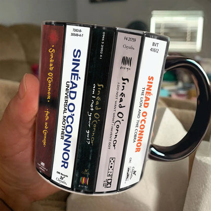 Sinéad O'Connor Albums Cassette Collection Retro Accent Edge-to-Edge Printed Mug