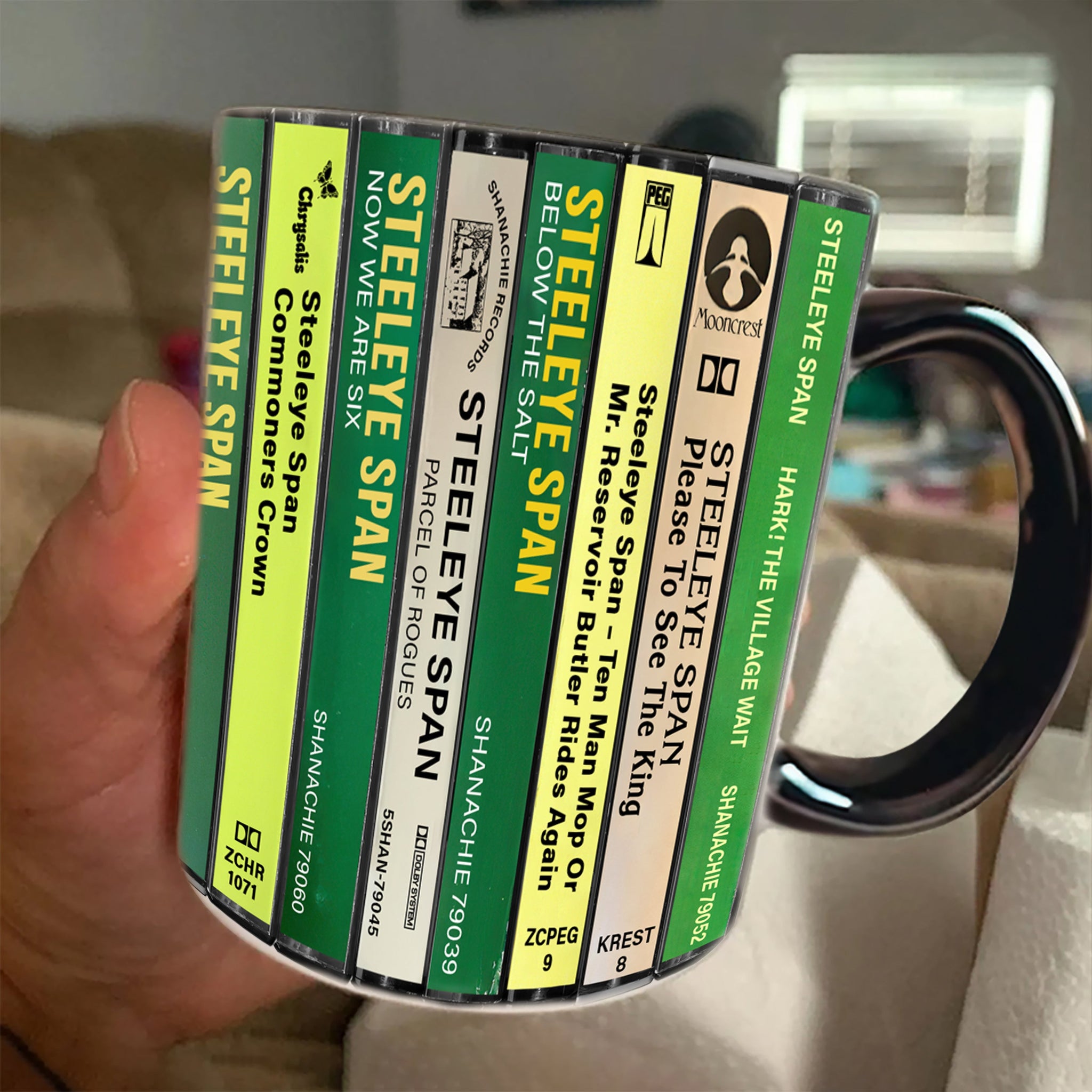 Steeleye Span Albums Cassette Collection Retro Accent Edge-to-Edge Printed Mug