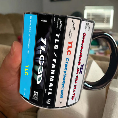 TLC Albums Cassette Collection Retro Accent Edge-to-Edge Printed Mug