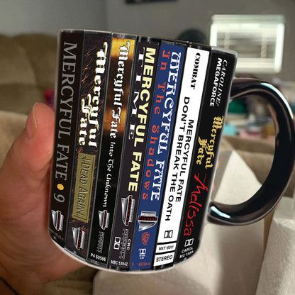 Mercyful Fate Albums Cassette Collection Retro Accent Edge-to-Edge Printed Mug