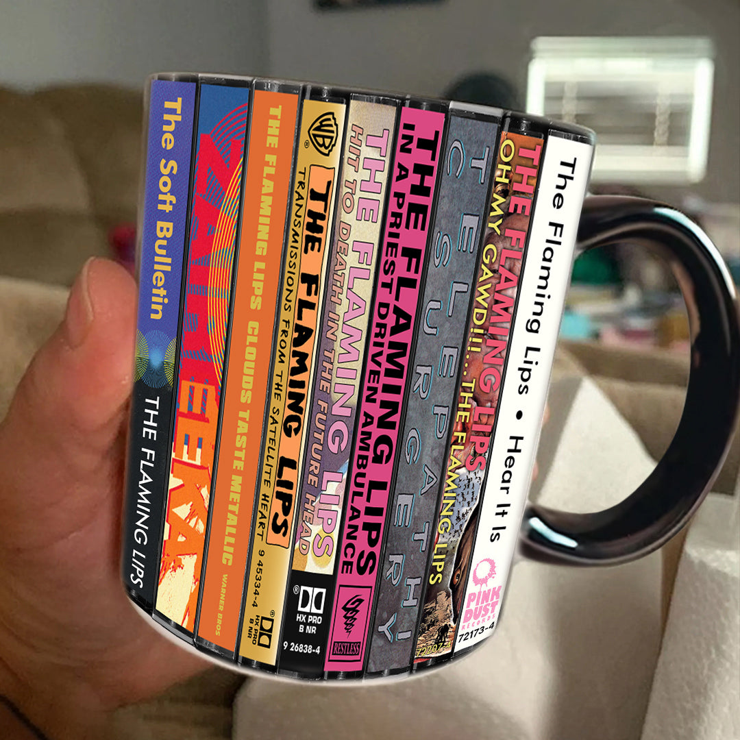 The Flaming Lips Albums Cassette Collection Retro Accent Edge-to-Edge Printed Mug
