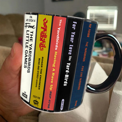 The Yardbirds Albums Cassette Collection Retro Accent Edge-to-Edge Printed Mug