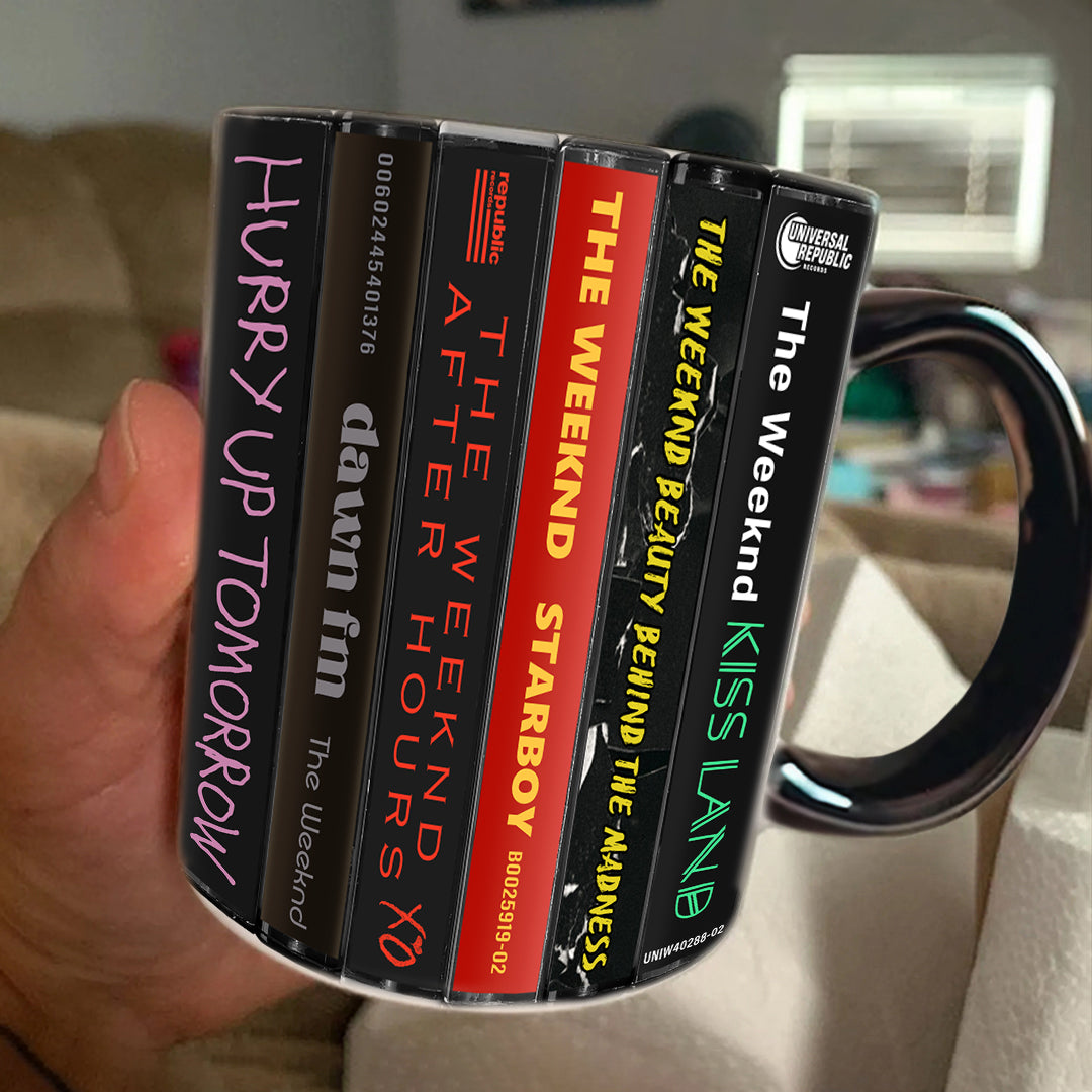 The Weeknd Albums Cassette Collection Retro Accent Edge-to-Edge Printed Mug