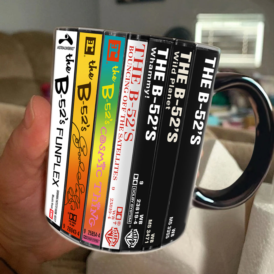 The B-52's Albums Cassette Collection Retro Accent Edge-to-Edge Printed Mug