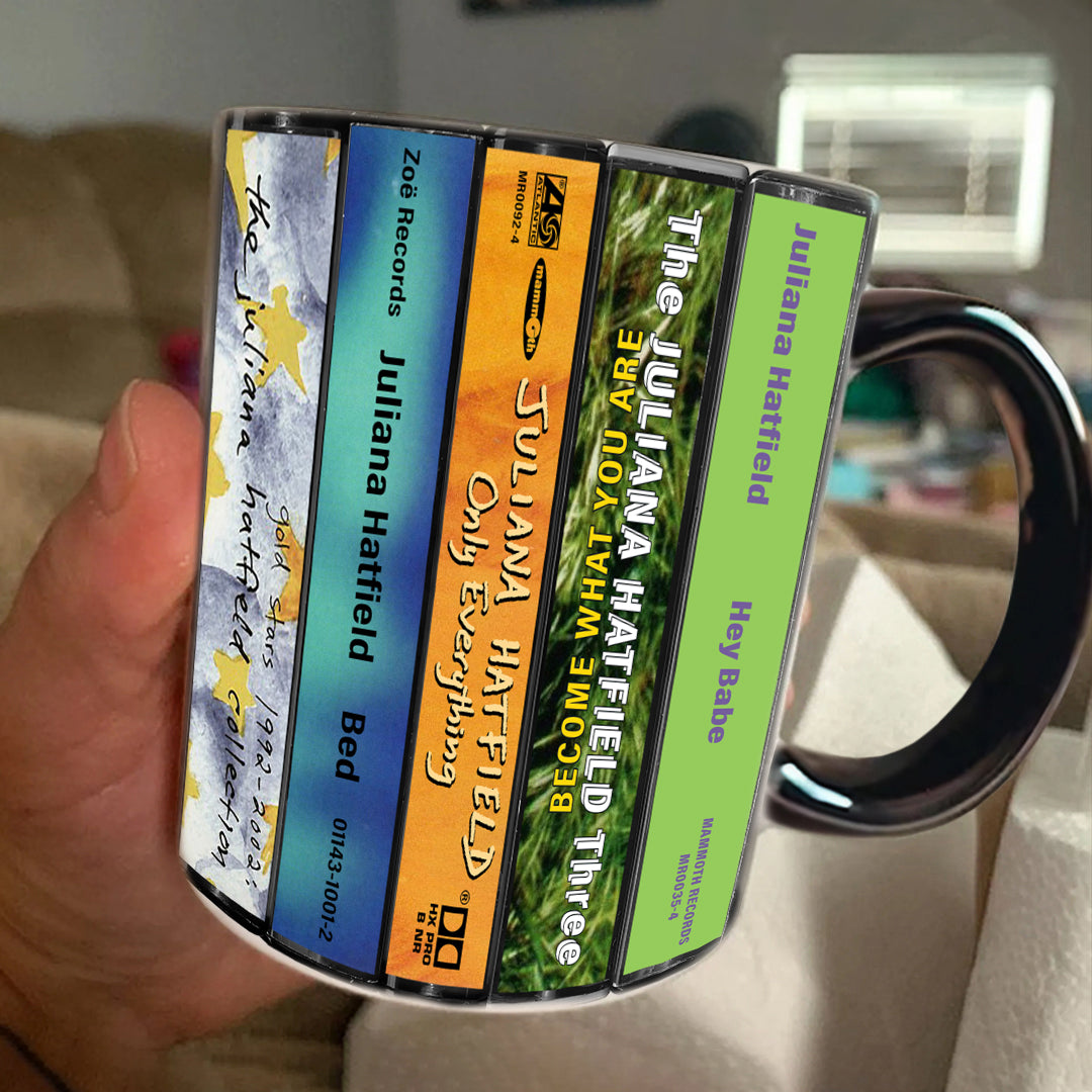 Juliana Hatfield Albums Cassette Collection Retro Accent Edge-to-Edge Printed Mug