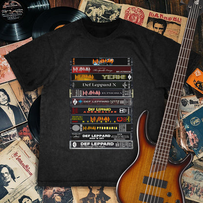 Def Leppard Albums Cassette Retro Collection Premium Unisex T-Shirt