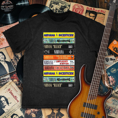 Nirvana Albums Cassette Retro Collection Premium Unisex T-Shirt