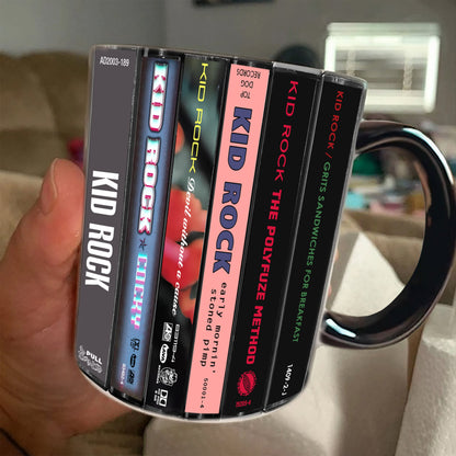 Kid Rock Albums Cassette Collection Retro Accent Edge-to-Edge Printed Mug