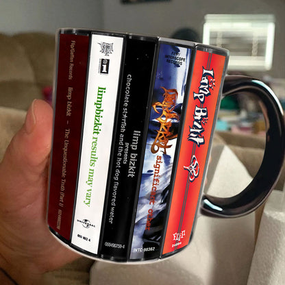 Limp Bizkit Albums Cassette Collection Retro Accent Edge-to-Edge Printed Mug