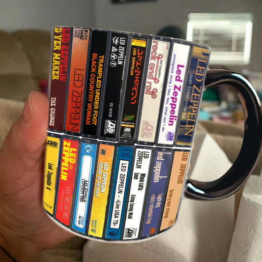 Led Zeppelin Albums Cassette Retro Collection Accent Mug - Extended Version