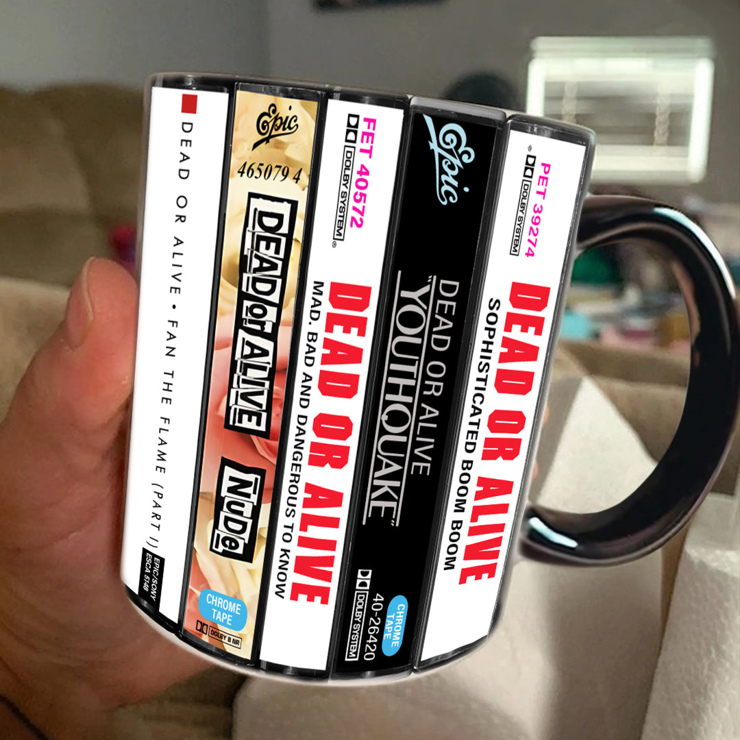 Dead or Alive  Albums Cassette Collection Retro Accent Edge-to-Edge Printed Mug