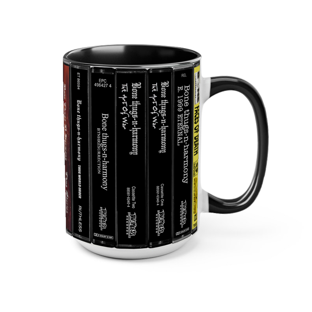 Bone Thugs-n-Harmony Albums Cassette Collection Retro Accent Edge-to-Edge Printed Mug