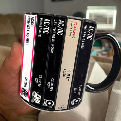 AC/DC Albums Cassette Retro Collection Accent Mug