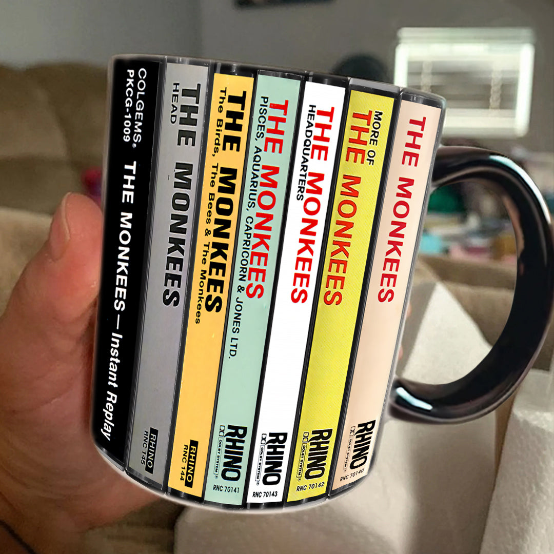The Monkees Albums Cassette Collection Retro Accent Edge-to-Edge Printed Mug