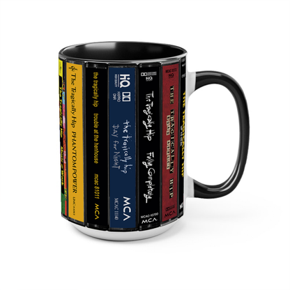 The Tragically Hip Albums Cassette Collection Retro Accent Edge-to-Edge Printed Mug
