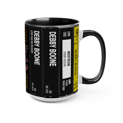 Debby Boone Albums Cassette Collection Retro Accent Edge-to-Edge Printed Mug