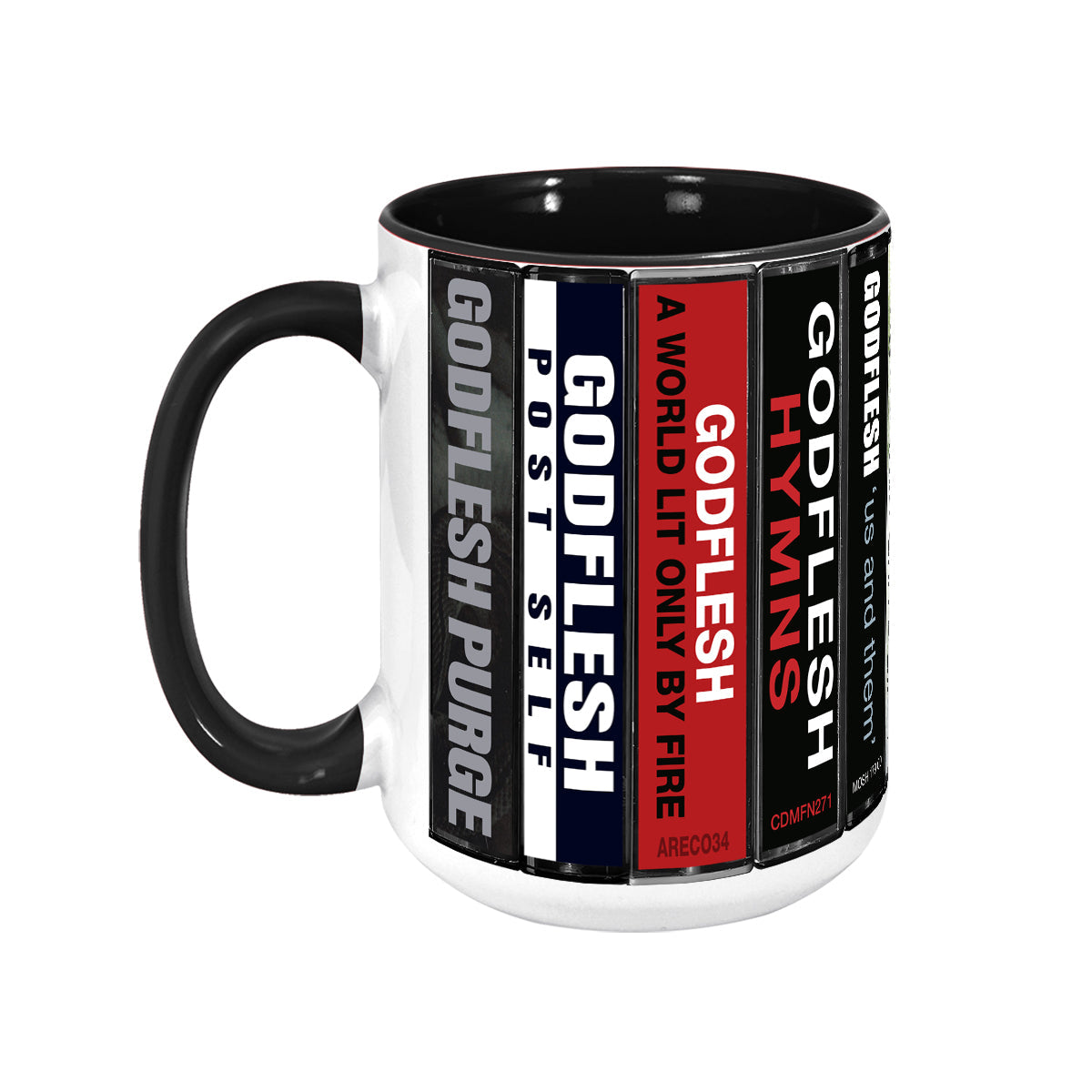 Godflesh Albums Cassette Collection Retro Accent Mug