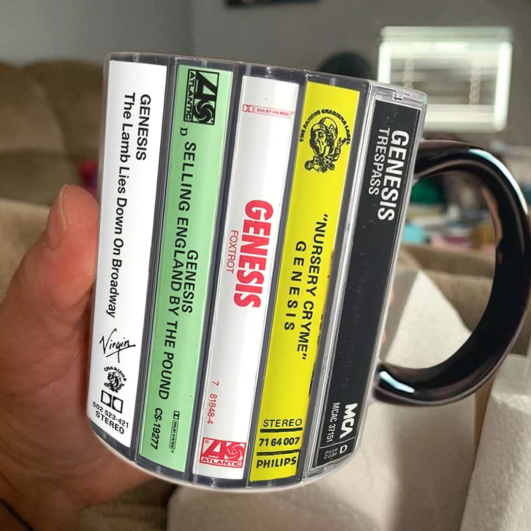 Genesis Albums Cassette Collection Retro Accent Mug