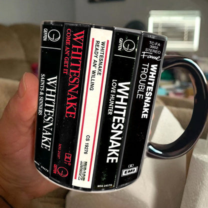 Whitesnake Albums Cassette Collection Retro Accent Mug