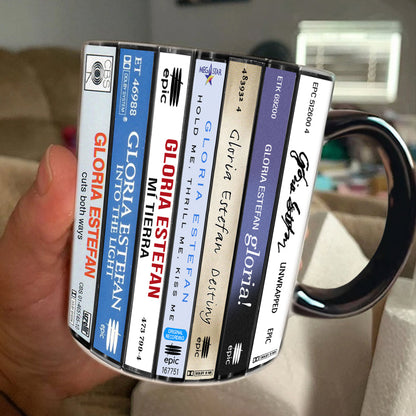 Miami Sound Machine Albums Cassette Collection Retro Accent Edge-to-Edge Printed Mug