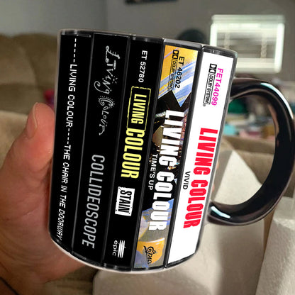 Living Colour Albums Cassette Collection Retro Accent Edge-to-Edge Printed Mug