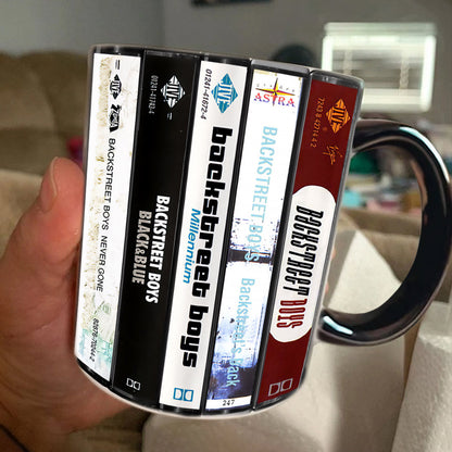 Backstreet Boys Albums Cassette Collection Retro Accent Edge-to-Edge Printed Mug