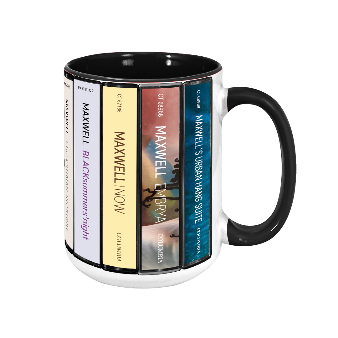 Maxwell Albums Cassette Collection Retro Accent Edge-to-Edge Printed Mug
