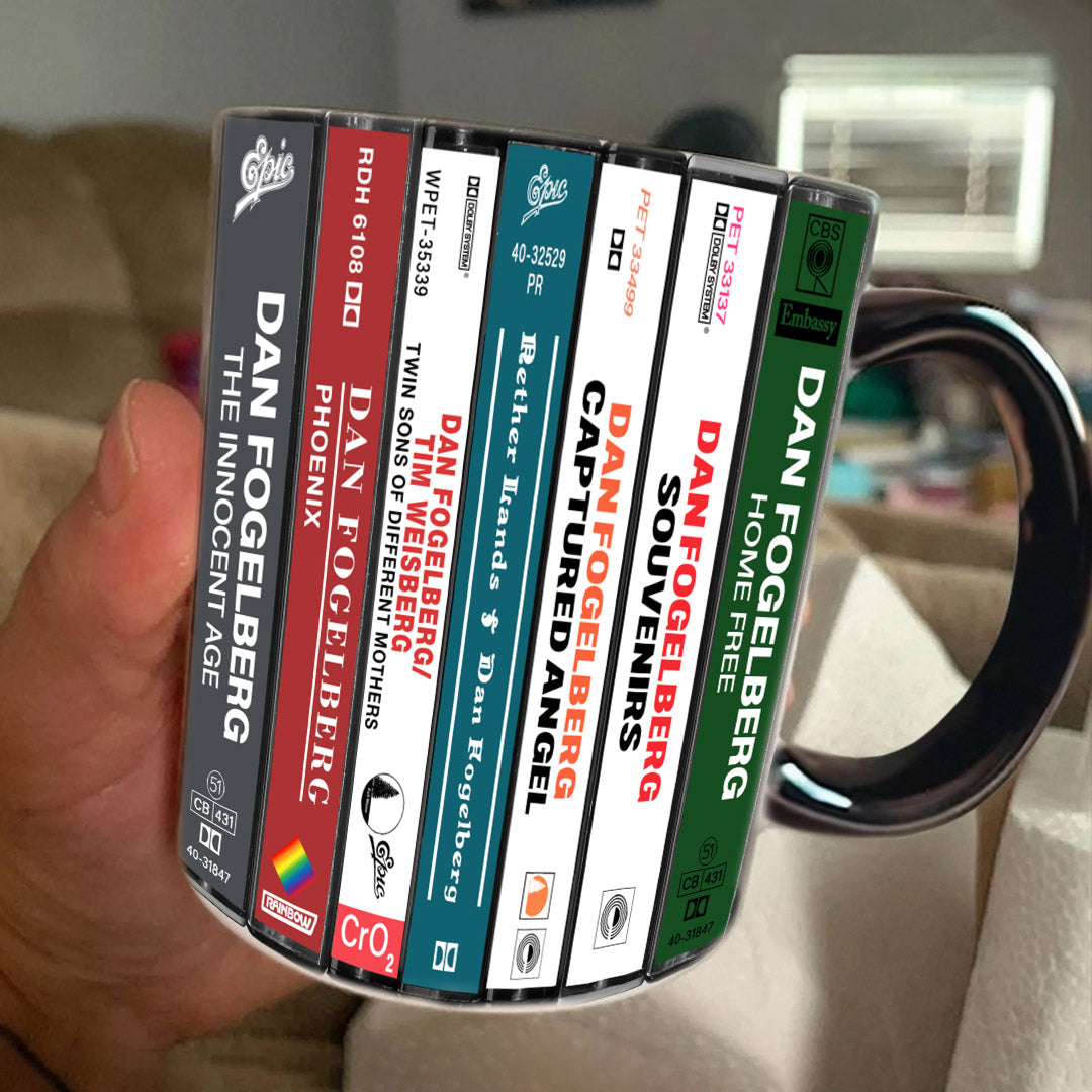 Dan Fogelberg Albums Cassette Collection Retro Accent Edge-to-Edge Printed Mug
