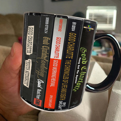 Good Charlotte Albums Cassette Collection Retro Accent Edge-to-Edge Printed Mug