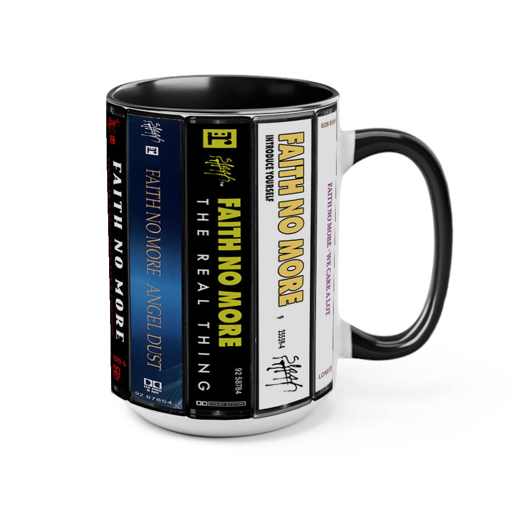 Faith No More Albums Cassette Collection Retro Accent Edge-to-Edge Printed Mug