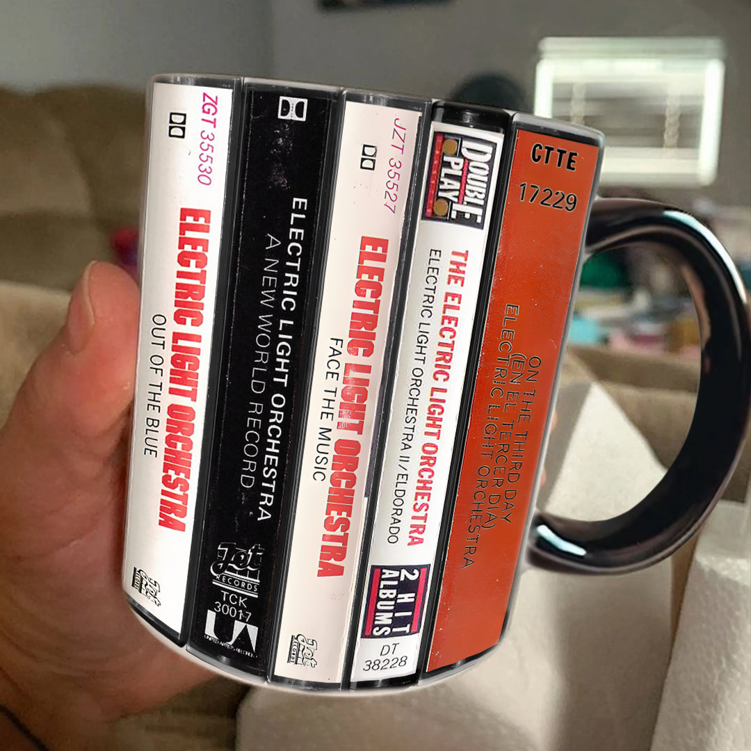 Electric Light Orchestra Albums Cassette Retro Chronological Collection Accent Mug