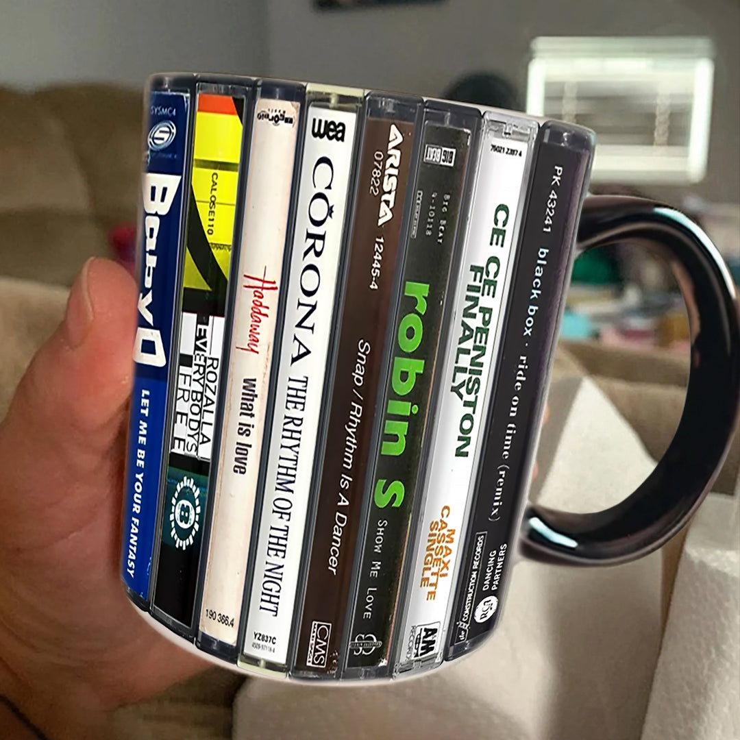 Classic Dance Music Cassette Collection Accent Mug