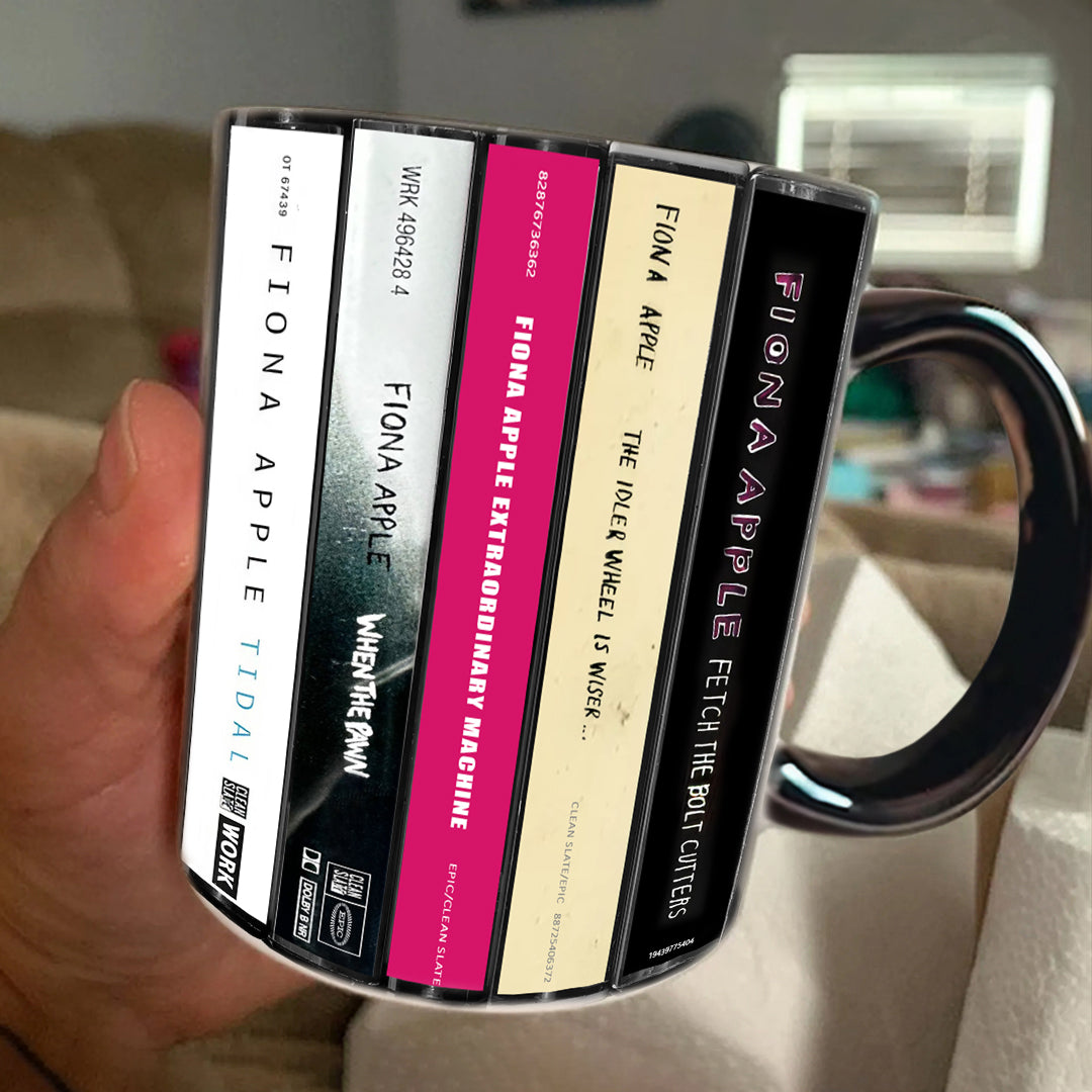 Fiona Apple Albums Cassette Collection Retro Accent Edge-to-Edge Printed Mug