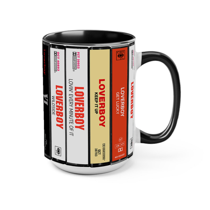 Loverboy Albums Cassette Collection Retro Accent Edge-to-Edge Printed Mug