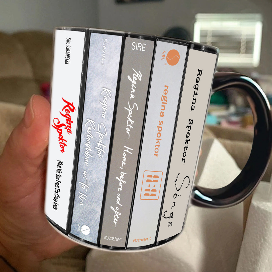Regina Spektor Albums Cassette Collection Retro Accent Edge-to-Edge Printed Mug