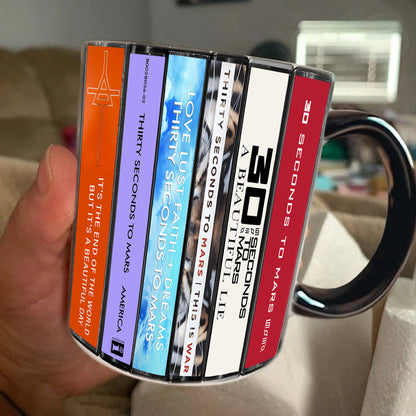 30 Seconds to Mars Albums Cassette Collection Retro Accent Mug