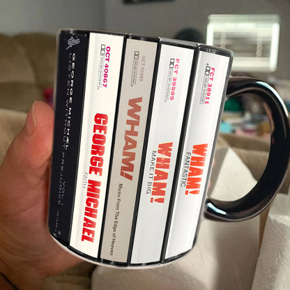 George Michael Albums Cassette Retro Accent Mug