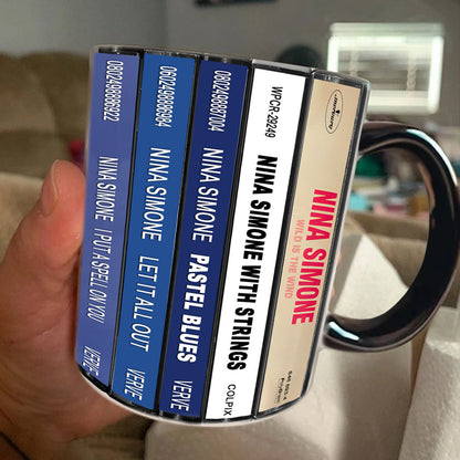 Nina Simone Albums Cassette Collection Retro Accent Mug