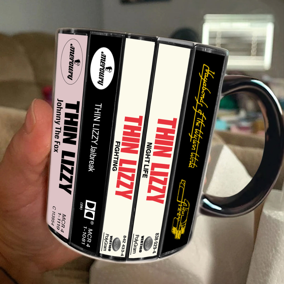 Thin Lizzy Albums Cassette Collection Retro Accent Mug