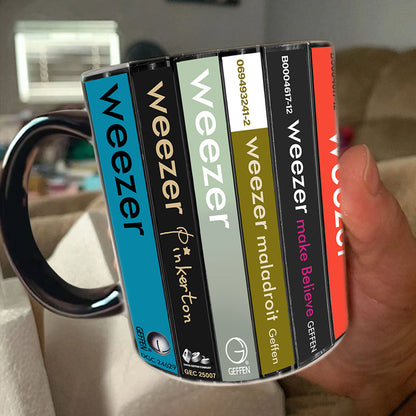 Weezer Albums Cassette Collection Retro Accent Edge-to-Edge Printed Mug
