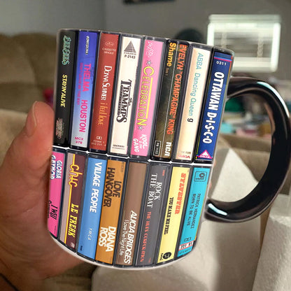 Disco Music Cassette Collection Accent Mug
