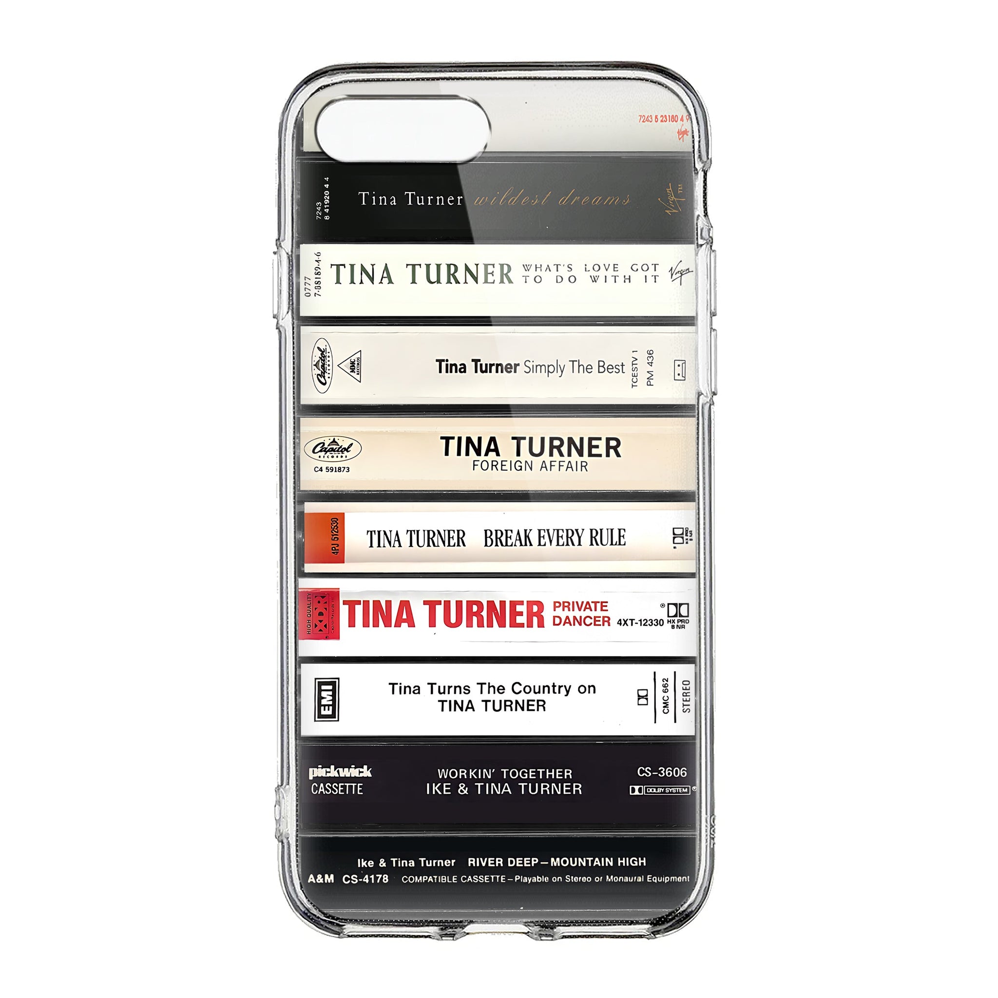 Tina Turner Albums Cassette Collection Retro Phone Case