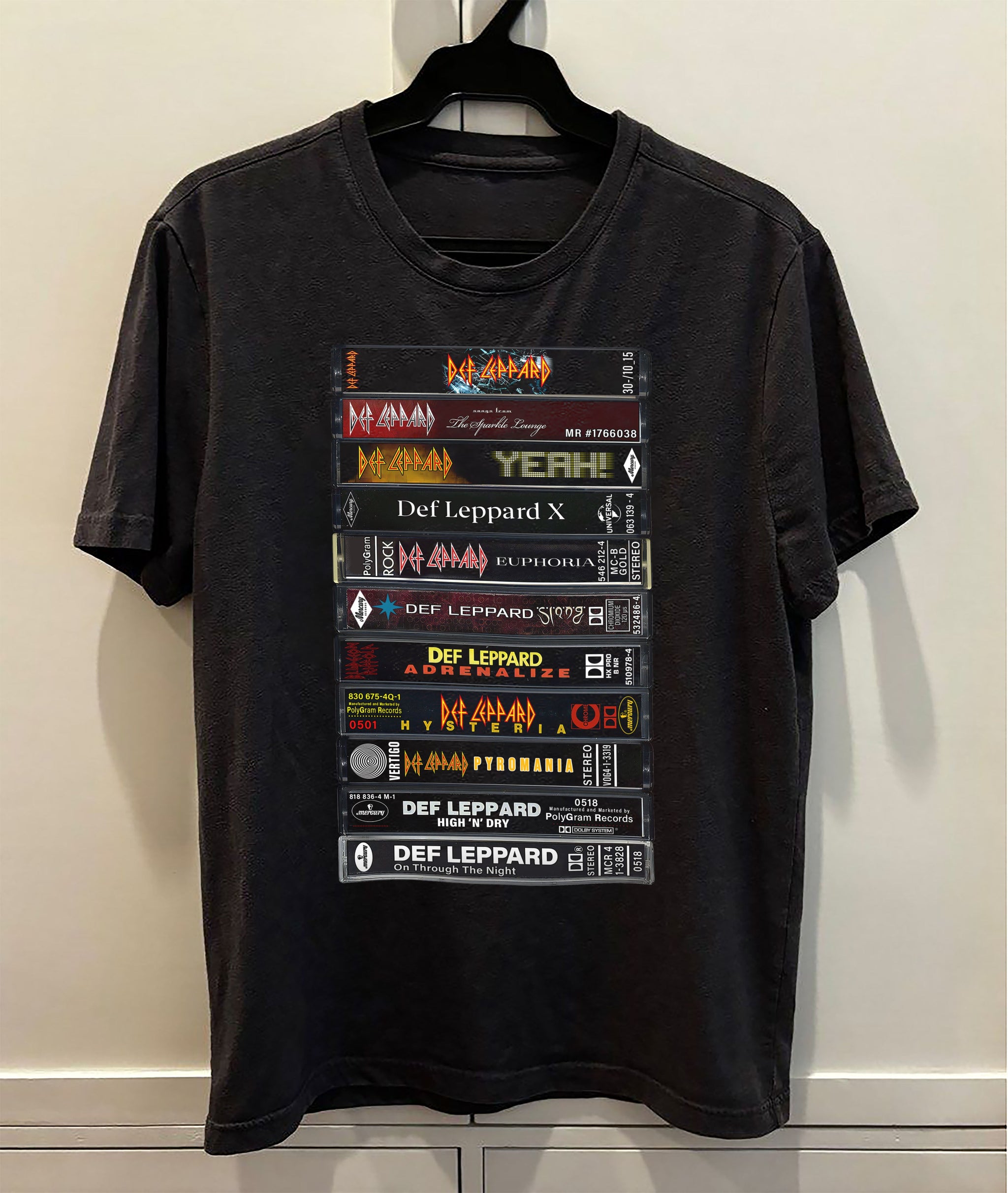 Def Leppard Albums Cassette Retro Collection Premium Unisex T-Shirt