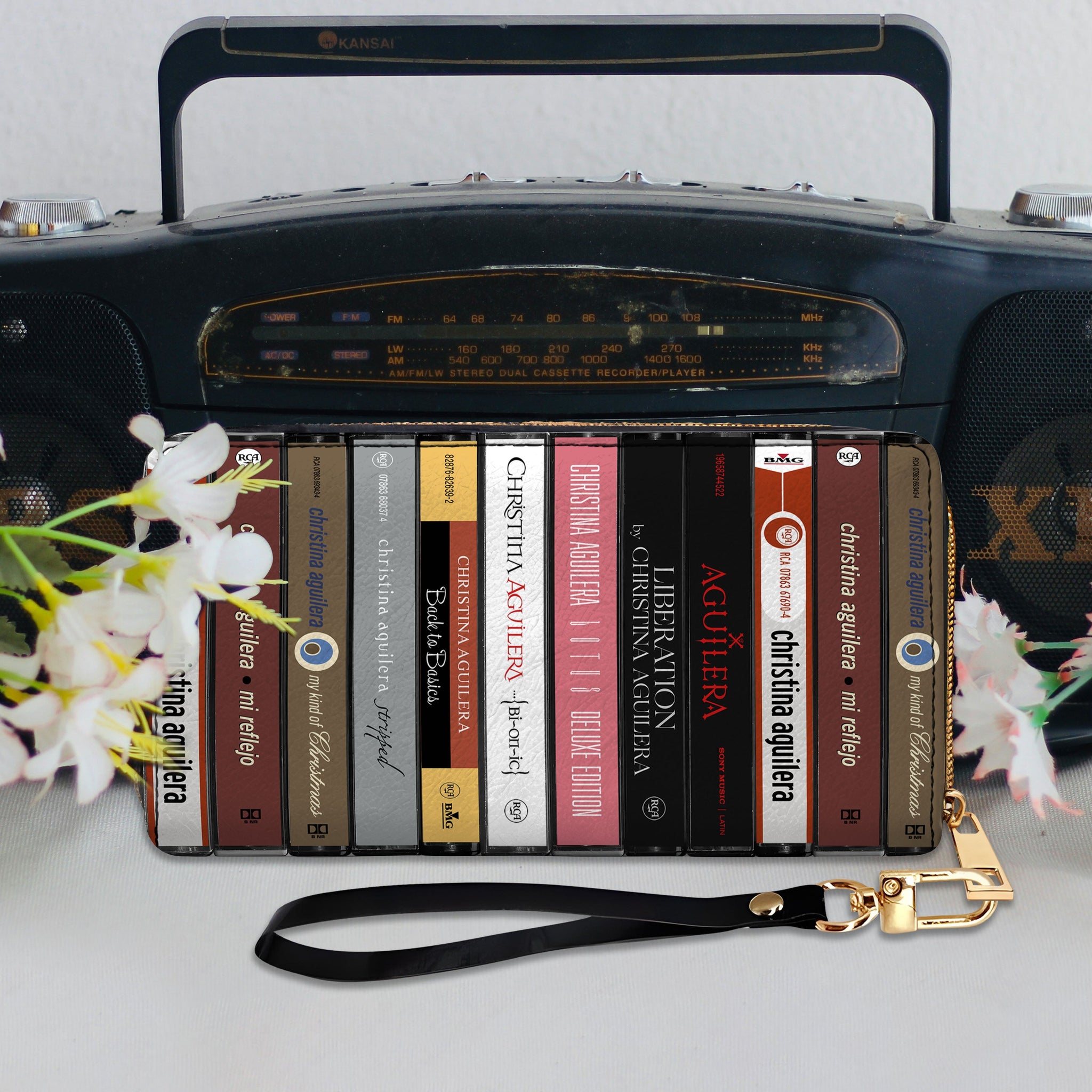 Christina Aguilera Albums Cassette Vintage Leather Long Wallet
