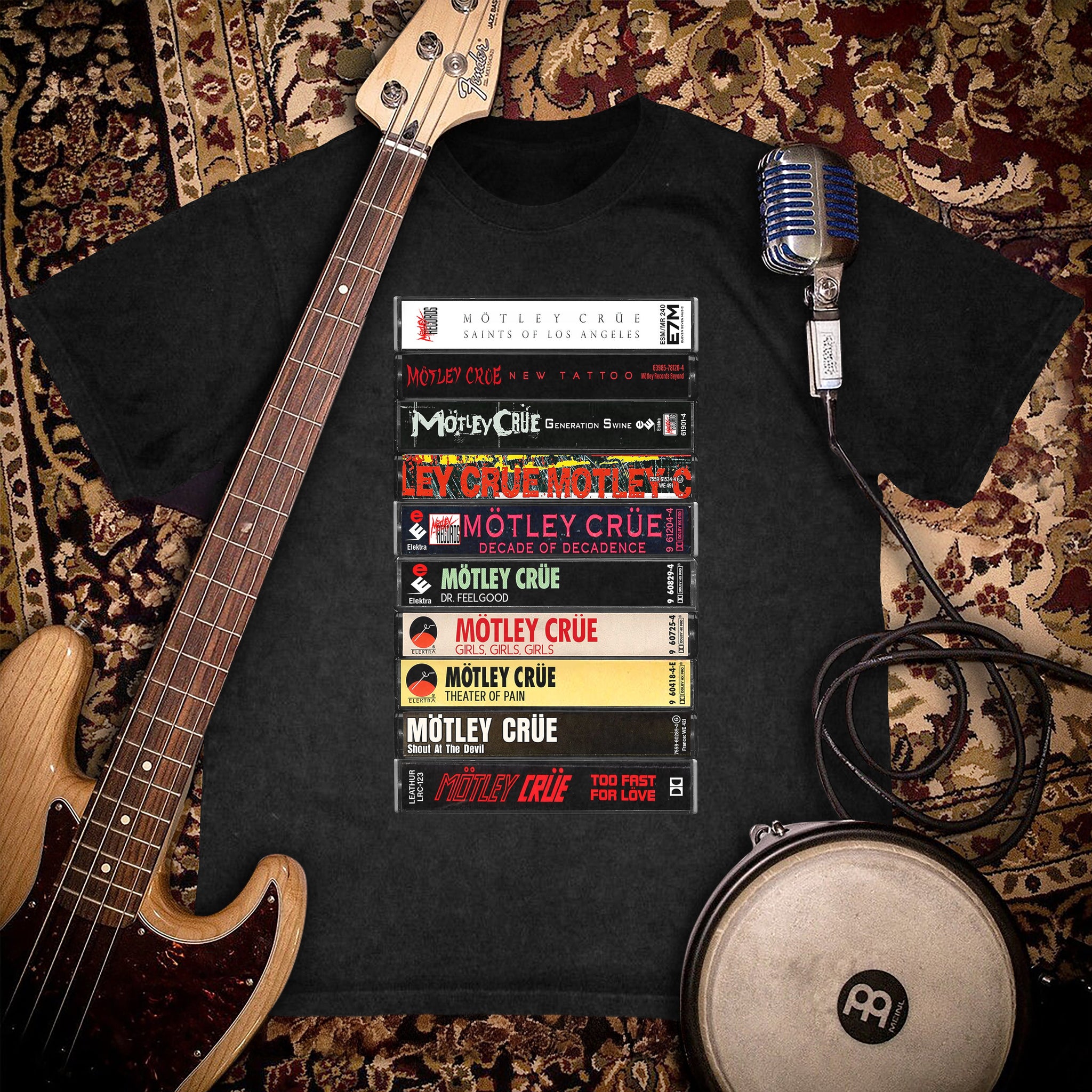 Mötley Crüe Albums Cassette Retro Collection Premium Unisex T-Shirt