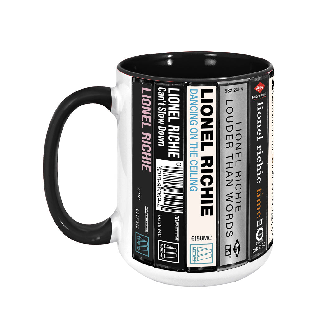 Lionel Richie Albums Cassette Collection Retro Accent Edge-to-Edge Printed Mug