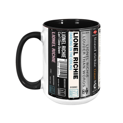 Lionel Richie Albums Cassette Collection Retro Accent Edge-to-Edge Printed Mug