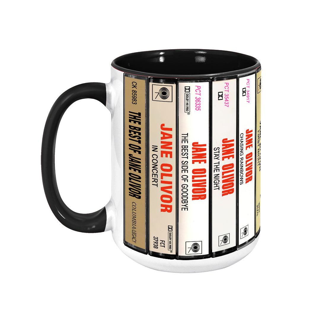 Jane Olivor Albums Cassette Collection Retro Accent Edge-to-Edge Printed Mug