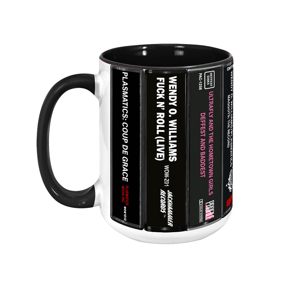Plasmatics Albums Cassette Collection Retro Accent Edge-to-Edge Printed Mug